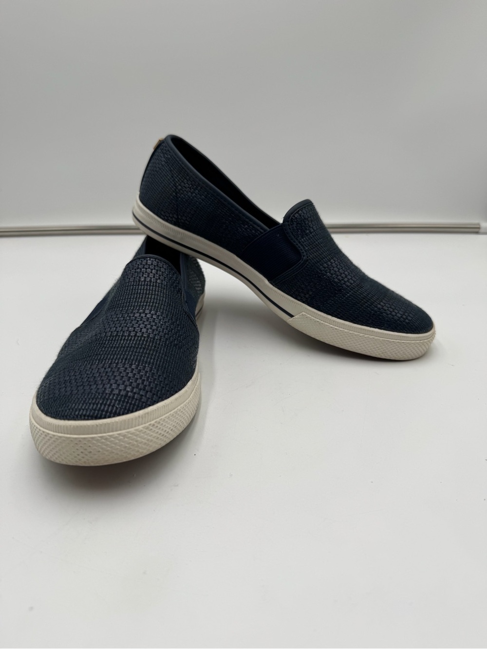 Lauren Ralph Lauren Jinny Slip On Shoes Navy Woven Flats Size 8B